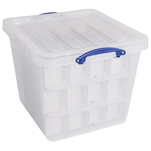 Really Useful Box Really Useful Box opbergdoos, 60 l, met inzetbakje, transparant