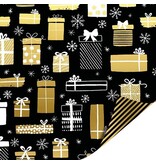 Geschenkpapier Holiday zwart/goud, 50 cm x 100 m