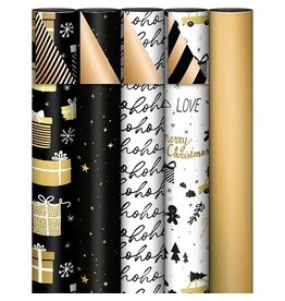 KP geschenkpapier Black & Gold, 70 cm x 2 m, geassorteerde kleuren