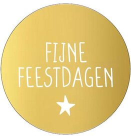 Merkloos KP etiket "Fijne Feestdagen", diameter 40 mm, rol van 250st.