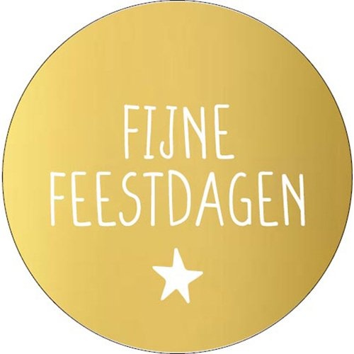 Merkloos KP etiket "Fijne Feestdagen", diameter 40 mm, rol van 250st.
