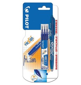 Pilot Pilot gelroller Frixion Ball, blister van 4 stuks (1 gelroller + 3 vullingen), blauw