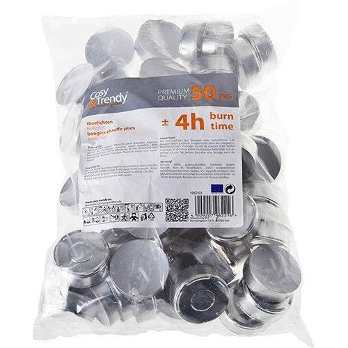 Cosy Cosy & Trendy theelichtjes 4H, wit, pak van 50 stuks