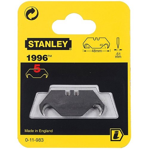 Stanley Stanley reservemesjes 1996 zonder gaten, blister van 5 stuks