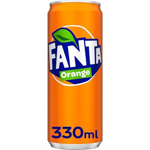 Fanta Fanta Orange frisdrank, sleek blik van 33 cl, pak van 24 stuks