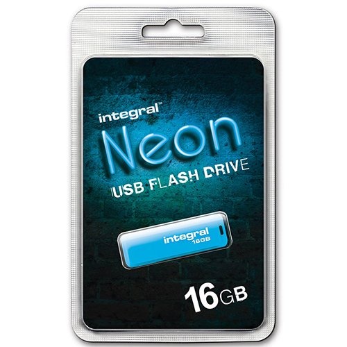 Integral Integral Neon USB 2.0 stick, 16 GB, blauw