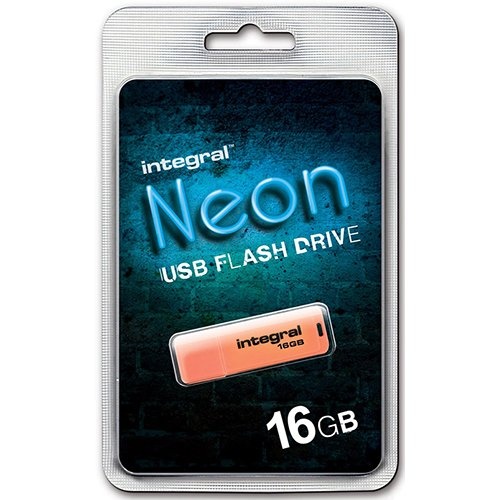 Integral Integral Neon USB 2.0 stick, 16 GB, oranje