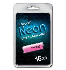 Integral Integral Neon USB 2.0 stick, 16 GB, roze