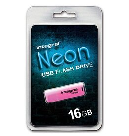 Integral Neon USB 2.0 stick, 16 GB, roze