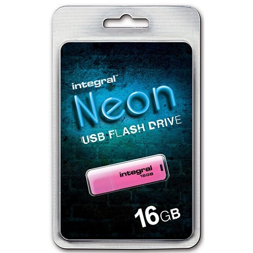 Integral Integral Neon USB 2.0 stick, 16 GB, roze