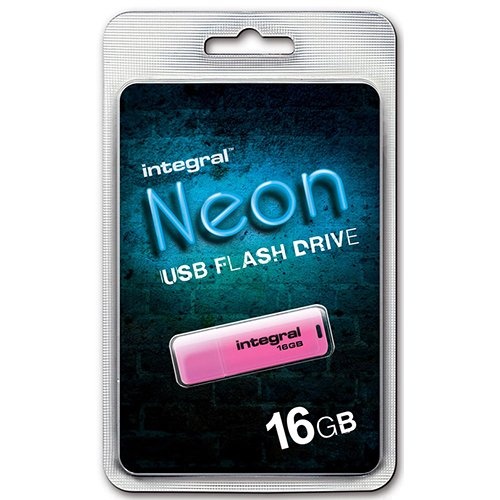 Integral Neon USB 2.0 stick, 16 GB, roze