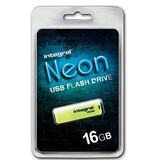 Integral Integral Neon USB 2.0 stick, 16 GB, geel