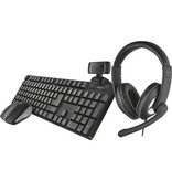 Trust Trust Qoby 4-in-1 Home Office Set met Webcam, headset, toetsenbord (azerty) en muis