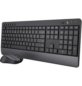 Trust Trust Trezo draadloze deskset, uit gerecycleerd kunststof, azerty