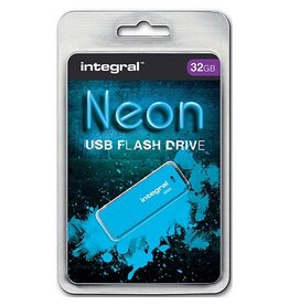 Integral Integral Neon USB 2.0 stick, 32 GB, blauw