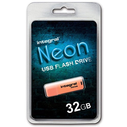 Integral Integral Neon USB 2.0 stick, 32 GB, oranje