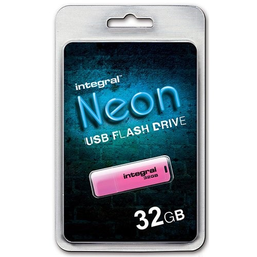Integral Integral Neon USB 2.0 stick, 32 GB, roze