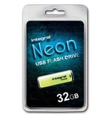Integral Integral Neon USB 2.0 stick, 32 GB, geel