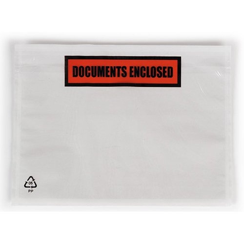 Q-CONNECT Paklijstenvelop Dokulops A6, ft 165 x 115 mm, doos van 1000 stuks, tekst: documents enclosed