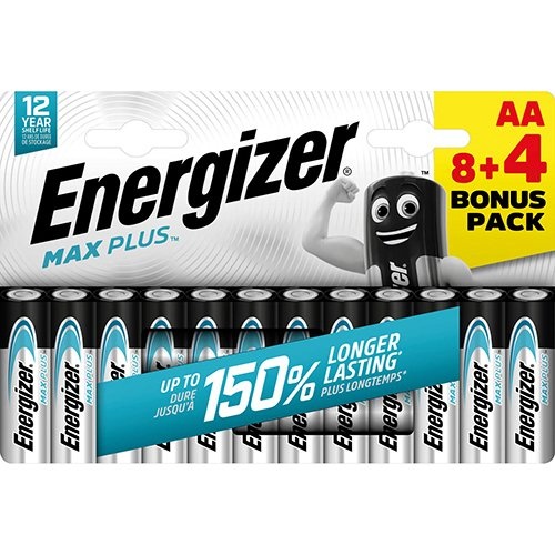 Energizer Energizer batterijen Max Plus AA/LR06/E91, blister van 8 + 4