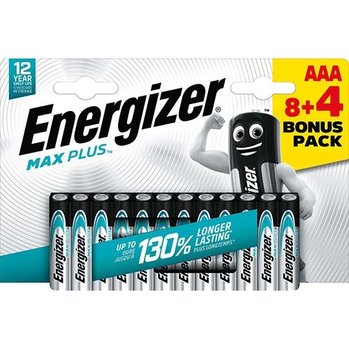 Energizer Energizer batterijen Max plus AAA, blister van 8+4