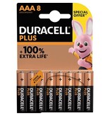 Duracell Duracell batterij Plus 100% AAA, blister van 8 stuks