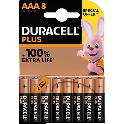 Duracell Duracell batterij Plus 100% AAA, blister van 8 stuks