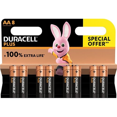 Duracell Duracell batterij Plus 100% AA, blister van 8 stuks