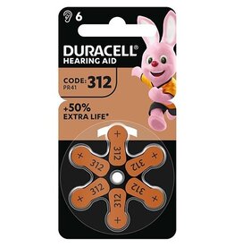 Duracell Duracell hoortoestelbatterijen DA312, blister van 6 stuks