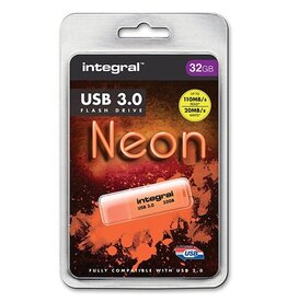 Integral Integral Neon USB 3.0 stick, 32 GB, oranje