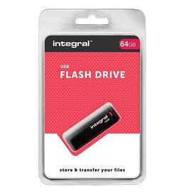 Integral USB 2.0 stick, 64 GB, zwart