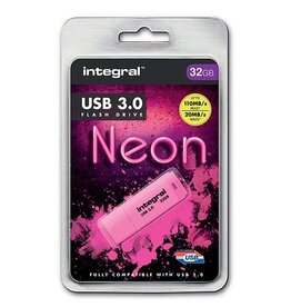 Integral Integral Neon USB 3.0 stick, 32 GB, roze