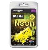 Integral Integral Neon USB 3.0 stick, 32 GB, geel