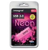 Integral Integral Neon USB 3.0 stick, 64 GB, roze