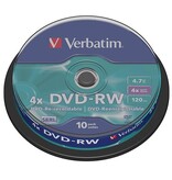 Verbatim DVD rewritable DVD-RW, spindel van 10 stuks