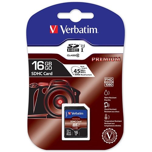 Verbatim SDHC geheugenkaart, klasse 10, 16 GB