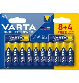 Varta Varta batterij Longlife Power AA, blister van 8 + 4