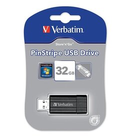 Verbatim PinStripe USB 2.0 stick, 32 GB, zwart