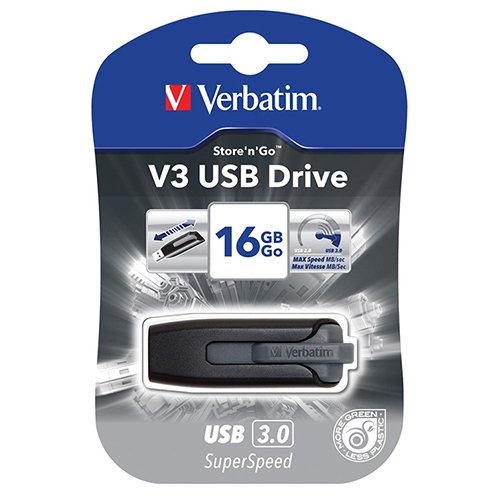 Verbatim V3 USB 3.0 stick, 16 GB, zwart