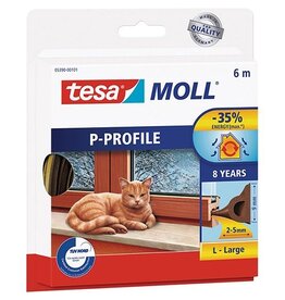 Tesa Tesa Moll Classic tochtstrip P-profiel, 6 m, bruin