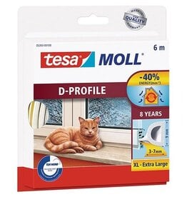 Tesa Tesa Moll Classic tochtstrip D-profiel, 6 m, wit