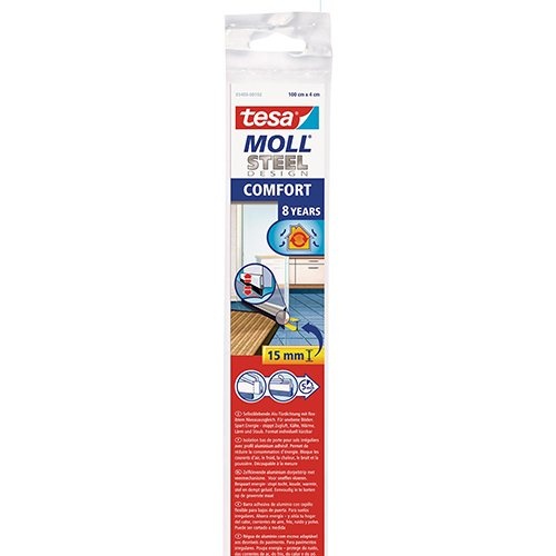 Tesa Tesa Moll Comfort dorpelstrip, 1 m x 40 mm RVS