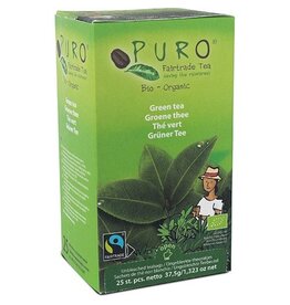 Puro Puro Bio thee, groene thee, fairtrade, pak van 25 zakjes