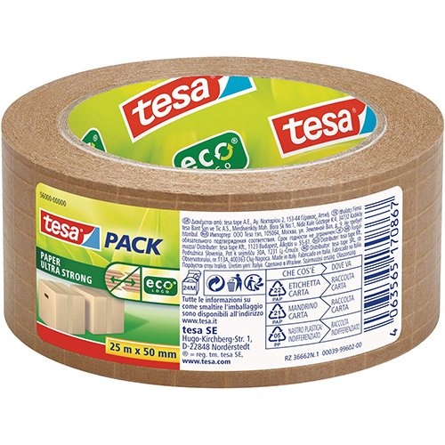 Tesa Tesapack ultra strong ecologo, 50 mm x 25 m, papier, bruin