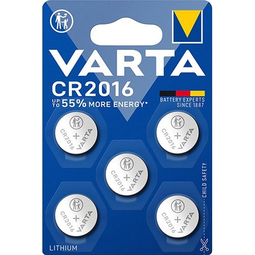 Varta Varta knoopcel Lithium CR2016, blister van 5 stuks