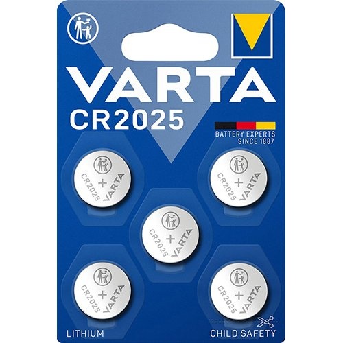 Varta Varta knoopcel Lithium CR2025, blister van 5 stuks