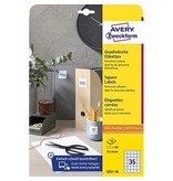 Avery Zweckform Avery Zweckform vierkante etiketten, 35 x 35 mm, wit, permanent klevend, 350 etiketten, 10 vellen