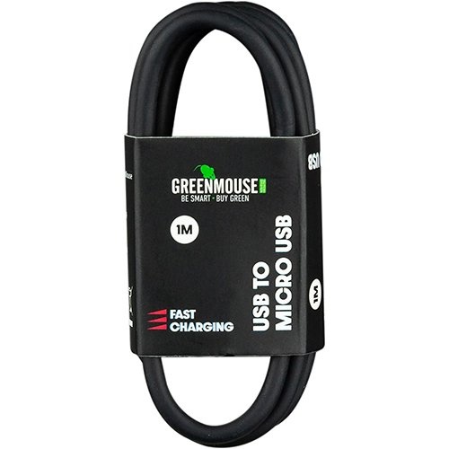 Greenmouse Greenmouse kabel, USB-A naar micro-USB, 1 m, zwart