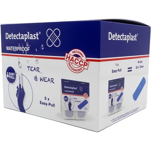 Detectaplast Detectaplast Tear & Wear Waterproof Easy-Pull, ft 25 x 72 mm, 5 x 40 stuks