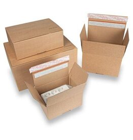 Merkloos Verzenddoos, boekwikkel met plakstrip, bruin, ft 230 x 160 x 80 mm